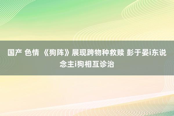 国产 色情 《狗阵》展现跨物种救赎 彭于晏i东说念主i狗相互诊治