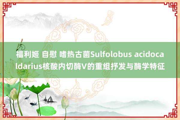 福利姬 自慰 嗜热古菌Sulfolobus acidocaldarius核酸内切酶V的重组抒发与酶学特征