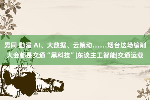 男同 動漫 AI、大数据、云策动……烟台这场编削大会都是交通“黑科技”|东谈主工智能|交通运载