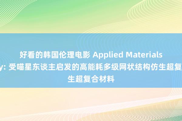 好看的韩国伦理电影 Applied Materials Today: 受喵星东谈主启发的高能耗多级网状结构仿生超复合材料